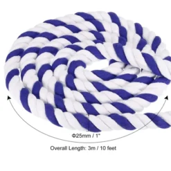 Unique Bargains Natural Twisted Cotton Craft Railings Home Decor Tug Of War 3-Strand Rope 1 Pc