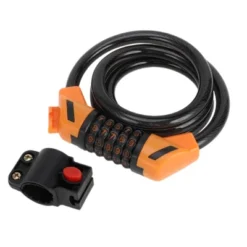 Unique Bargains Bike Padlock Spiral 5 Digit Resettable Bike Cable Lock Black Orange 47.24" 1 Set -Futuro Brand GUEST 74222666 fdb5 4f89 ba0d c50e5e9c92c3