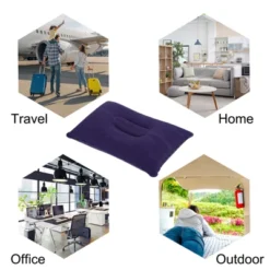 Unique Bargains Neck Support For Hiking Travel Ultralight Flocked Inflatable Camping Pillows 2 Pcs 13.6" X 8.7" -Futuro Brand GUEST 74c1de5c 6be5 4725 83f6 83961c7c9741