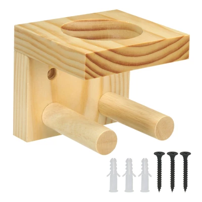 Unique Bargains Wall Mount Sturdy Wood Durable Storage Baseball Bat Holder 4 Unique Bargains Wall Mount Sturdy Wood Durable Storage Baseball Bat Holder - Image 4