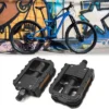Unique Bargains Aluminum Alloy Mountain Bicycle Non-slip Folding Platform Pedals Pair Bike Pedals Black 1 Pair