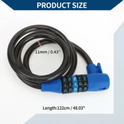 Unique Bargains Extended Bicycle Padlock Cable Lock Resettable 5 Digit Bike Lock Blue Black -Futuro Brand GUEST 772e79ec 846d 4d6d b0de d7d502b2c031