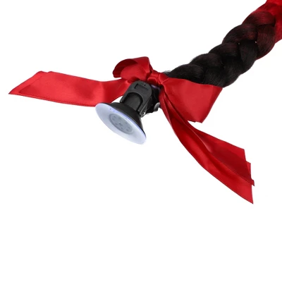 Unique Bargains Bicycle Motorcycle Helmet Decor Ponytail Black Scarlet 22" 1 Pc 3 Unique Bargains Bicycle Motorcycle Helmet Decor Ponytail Black Scarlet 22" 1 Pc - Image 3