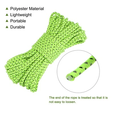 Unique Bargains Tent Rope Polyester Cord Fluorescent Reflective For Outdoor Camping 2 Unique Bargains Tent Rope Polyester Cord Fluorescent Reflective For Outdoor Camping - Image 2