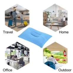 Unique Bargains Neck Support For Hiking Travel Flocked Inflatable Camping Pillows 2 Pcs 13.6" X 8.7" -Futuro Brand GUEST 80212632 2bfe 42ad aa8d d71ee919175b