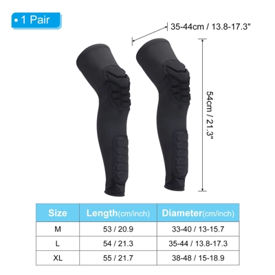 Unique Bargains Compression Knee Calf Pads For Football Basketball Baseball 2 Pcs 1 Unique Bargains Compression Knee Calf Pads For Football Basketball Baseball 2 Pcs