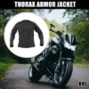 Unique Bargains Full Body Armor Jacket Thorax Back Backbone Bike Motorcycle Riding Protective Black Size 2XL