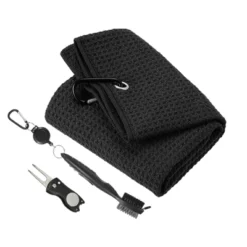 Unique Bargains Waffle Tri-fold Golf Towel With Club Groove Cleaning Brush And Foldable Divot -Futuro Brand GUEST 8484c654 8f23 4d7e 8367 6573d8eccbbc