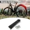 Unique Bargains 14G J Bend Bike Bicycle Spokes With Nipples Steel Black 40 Pcs