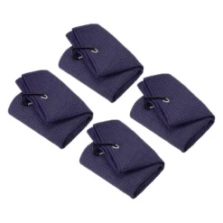 Unique Bargains Microfiber Super Absorbent Waffle Pattern Tri-Fold Golf Towels With D Hooks 4 Pcs 20"x16" -Futuro Brand GUEST 873b1614 ea4a 4a7f 9963 06092ab04b37