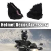 Unique Bargains Cat Ears Shape For Helmet Decor Accessory Black Pink 1 Pair