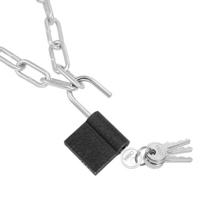 Unique Bargains Bicycle Cycling Zinc Plated 3.28 Feet Long Chain Lock With Padlock Silver 2 Unique Bargains Bicycle Cycling Zinc Plated 3.28 Feet Long Chain Lock With Padlock Silver - Image 2