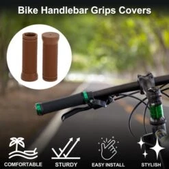 Unique Bargains Bike Handlebar Grips Covers 3.54" Long Brown 1 Pair