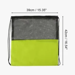 Unique Bargains Drawstring Backpacks Polyester Fluorescent Green 1 Pc