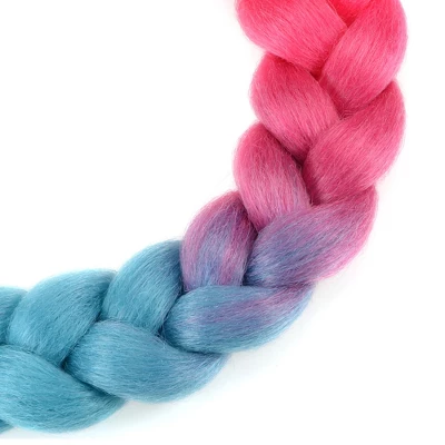 Unique Bargains Helmet Decor Pigtail Gradient Blue Dark Pink 22.83" 2 Unique Bargains Helmet Decor Pigtail Gradient Blue Dark Pink 22.83" - Image 2