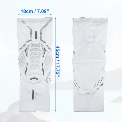 Unique Bargains 2pcs Compression Knee Braces EVA Padded Leg Sleeves Protector Nylon White Size L 1 Unique Bargains 2pcs Compression Knee Braces EVA Padded Leg Sleeves Protector Nylon White Size L