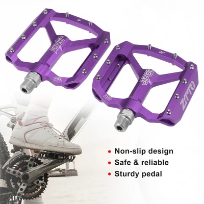 Unique Bargains Non-Slip Pedals Platform Flat Bicycle Pedals 9/16" For Road Bikes MTB Mountain Bike Purple 1 Pair 3 Unique Bargains Non-Slip Pedals Platform Flat Bicycle Pedals 9/16" For Road Bikes MTB Mountain Bike Purple 1 Pair - Image 3