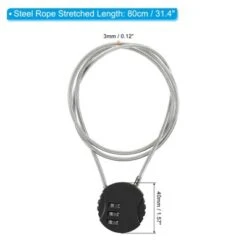 Unique Bargains Gym Locker Small 3 Digit Padlock Combination Locks