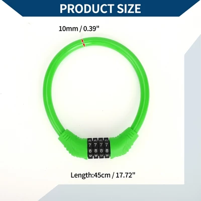 Unique Bargains Bicycle Lock Ring Anti-Theft Bike Lock Resettable 4 Digit Mini Ring Lock Green 3 Unique Bargains Bicycle Lock Ring Anti-Theft Bike Lock Resettable 4 Digit Mini Ring Lock Green - Image 3