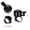 Unique Bargains Aluminum Loud Crisp Clear Sound Mini Scooter Bicycle Bell