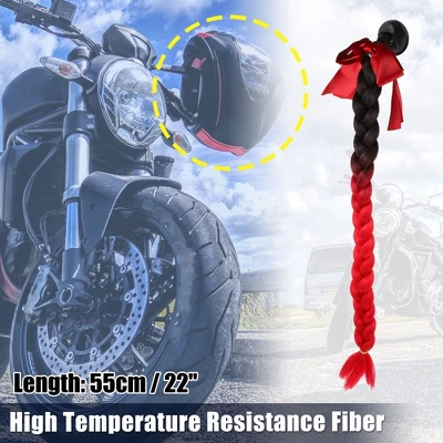 Unique Bargains Bicycle Motorcycle Helmet Decor Ponytail Black Scarlet 22" 1 Pc 1 Unique Bargains Bicycle Motorcycle Helmet Decor Ponytail Black Scarlet 22" 1 Pc