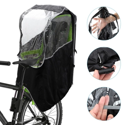 Unique Bargains Bike Seat Rain Cover Waterproof Canopy For Rear Seat PVC Black Clear 1 Pcs 3 Unique Bargains Bike Seat Rain Cover Waterproof Canopy For Rear Seat PVC Black Clear 1 Pcs - Image 3