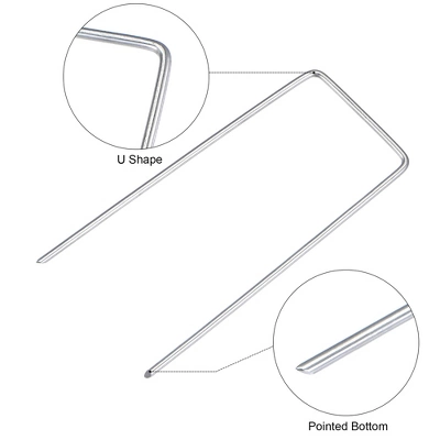 Unique Bargains Galvanized Outdoor Rustproof Garden Stakes For Ground Cover Weed Barrier Fabric 25 Pcs 2 Unique Bargains Galvanized Outdoor Rustproof Garden Stakes For Ground Cover Weed Barrier Fabric 25 Pcs - Image 2