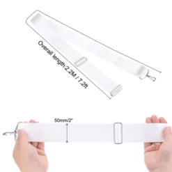 Unique Bargains Adjustable Height Tennis Net Center Strap 2 X 7.2 Inch White