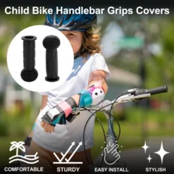 Unique Bargains Child Bike Handlebar Grips Covers 4.33" Black 1 Pair