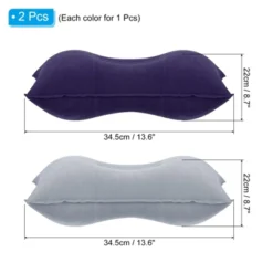 Unique Bargains Neck Support For Hiking Travel Ultralight Flocked Inflatable Camping Pillows 2 Pcs 13.6" X 8.7"