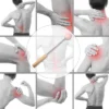 Unique Bargains Single Trigger Point Neck Shoulder Muscle Pain Ease Wood Spring TPR Handheld Neck Massager Pink 1 Pcs
