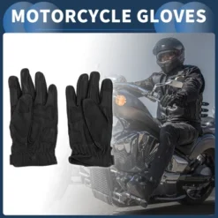 Unique Bargains Motorcycle Gloves Motorbike Dirt Bike Bicycle Racing ATV UTV Sheep Leather 1 Pair