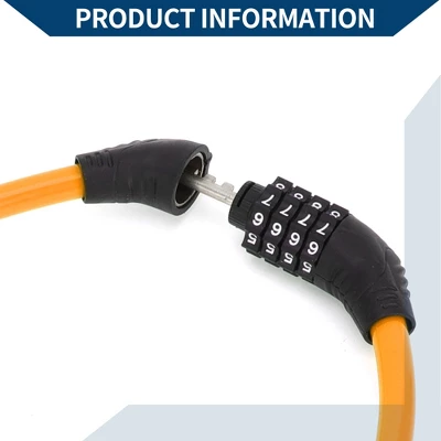 Unique Bargains Bicycle Lock Security Lock Resettable 4 Digit Combination Chain Bike Lock Orange 2 Unique Bargains Bicycle Lock Security Lock Resettable 4 Digit Combination Chain Bike Lock Orange - Image 2