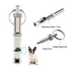 Unique Bargains Metal Adjustable Sound Pitch Lightweight Dog Whistle With Keychain Silver Tone 1 Pc