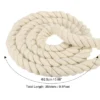 Unique Bargains Natural Twisted Cotton Rope 3 Strand Tug Of War Rope With Sealing Tape