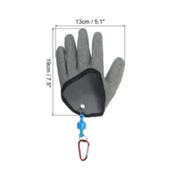 Unique Bargains Fishing Waterproof Non-Slip Puncture Resistant Fishing Gloves Grey 1 Pc