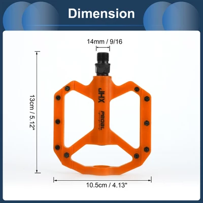 Unique Bargains Cycling Bike Pedal 9/16" Spindle Nylon For Road Mountain BMX MTB Bike Orange 2 Unique Bargains Cycling Bike Pedal 9/16" Spindle Nylon For Road Mountain BMX MTB Bike Orange - Image 2