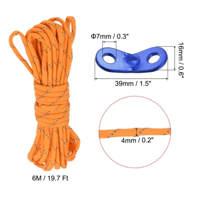 Unique Bargains Tent Ropes Nylon Reflective Guyline Cord With Aluminum Cord Adjusters For Camping Hiking 1 Unique Bargains Tent Ropes Nylon Reflective Guyline Cord With Aluminum Cord Adjusters For Camping Hiking