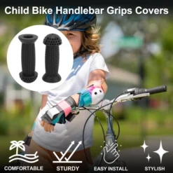 Unique Bargains Child Bike Handlebar Grips Covers 3.94" Black 1 Pair