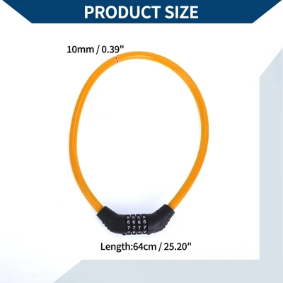 Unique Bargains Bicycle Lock Security Lock Resettable 4 Digit Combination Chain Bike Lock Orange 3 Unique Bargains Bicycle Lock Security Lock Resettable 4 Digit Combination Chain Bike Lock Orange - Image 3