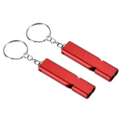 Unique Bargains Double Tubes Loud Aluminum Whistle With Lanyard Keychain 2 Pcs -Futuro Brand GUEST a5c72244 b809 46ae 9c25 f4018333b914