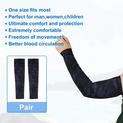 Unique Bargains Basketball Sports Camouflage Cooling Arm Elbow Compression Sleeve Black Blue 1 Pair 4 Unique Bargains Basketball Sports Camouflage Cooling Arm Elbow Compression Sleeve Black Blue 1 Pair - Image 4