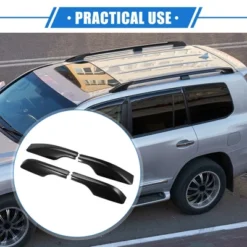 Unique Bargains Car Roof Rack Side Rails End Cover Cap For Toyota Land Cruiser LC200 J200 2008-2021 Plastic Black 4pcs