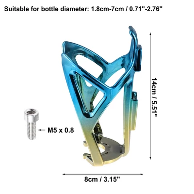 Unique Bargains Lightweight Bike Water Bottle Cage Holder Blue Gold Tone 1 Set 3 Unique Bargains Lightweight Bike Water Bottle Cage Holder Blue Gold Tone 1 Set - Image 3