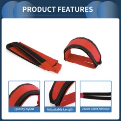 Unique Bargains Bike Pedal Straps Toe Clips Straps Adjustable Anti-Slip Bicycle Feet Straps Red 1 Pair -Futuro Brand GUEST a82190ce 96ce 4821 9fa8 d262d9050c97