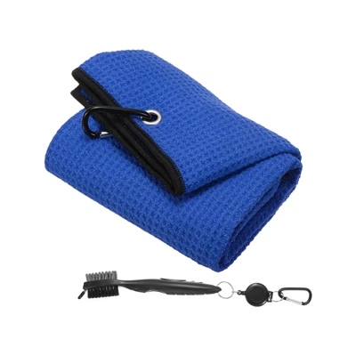 Unique Bargains Microfiber Waffle Tri-Fold Golf Towel With Groove Cleaner 1 Set 20"x16" 4 Unique Bargains Microfiber Waffle Tri-Fold Golf Towel With Groove Cleaner 1 Set 20"x16" - Image 4