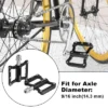 Unique Bargains Aluminum Alloy Rear Foot Peg Flat Pedal Footrests Fit 9/16 Inch Axles MTB Bike Black 1 Pair