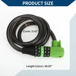 Unique Bargains Extended Bike Padlock Cable Lock Resettable 5 Digit Bike Lock Black Green 1 Set -Futuro Brand GUEST ad930f0f e0b0 42cd aca4 caeeec55fc2d