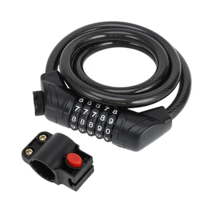 Unique Bargains Bicycle Lock Bicycle Padlock 5 Digit Resettable Bike Cable Lock Black 1Set 6 Unique Bargains Bicycle Lock Bicycle Padlock 5 Digit Resettable Bike Cable Lock Black 1Set - Image 6