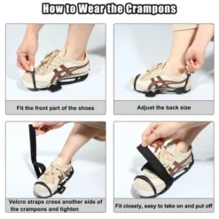 Unique Bargains Crampons Ice Cleats Shoes Spikes Grips Traction Black 1 Pair -Futuro Brand GUEST ae388fbb 3f27 46c5 80df 431329b4e647